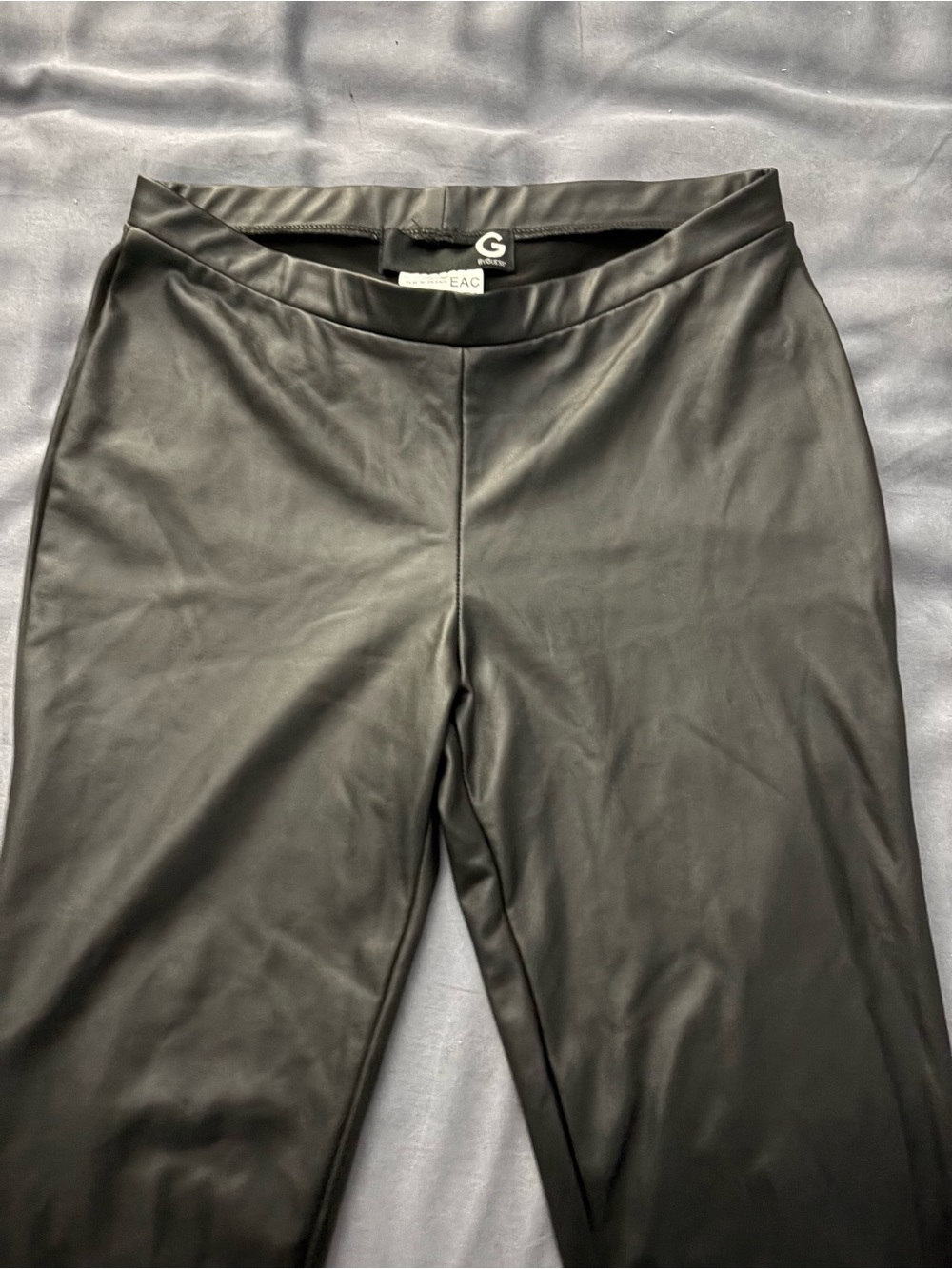 G by Guess Black Faux Leather-Look Leggings